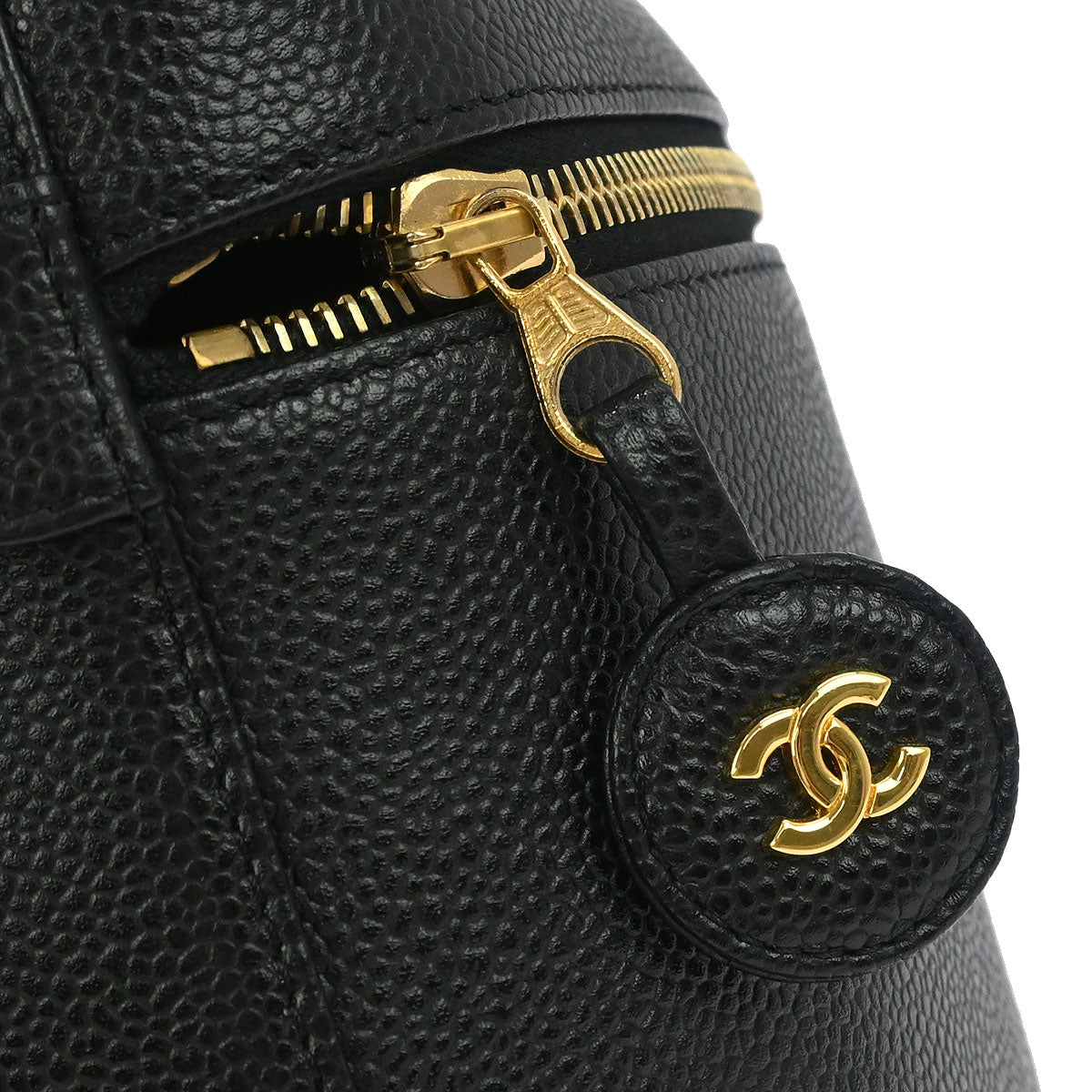 Chanel Black Caviar Skin Timeless Vanity Handbag