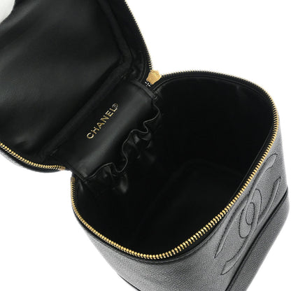 Chanel Black Caviar Skin Timeless Vanity Handbag