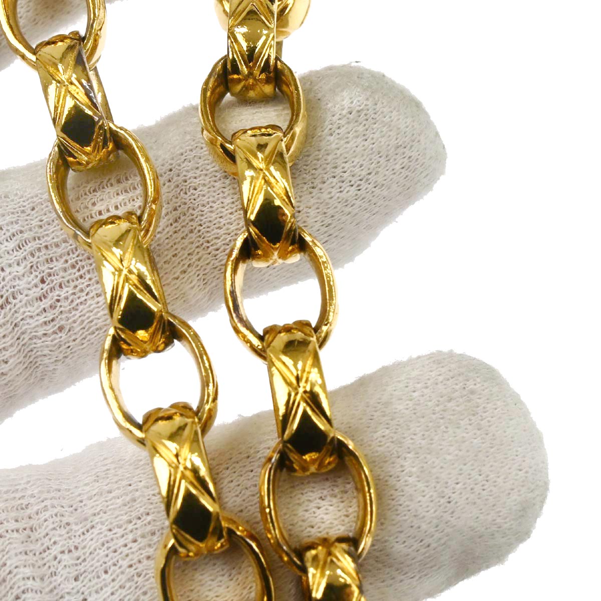 Chanel 1991-1994 Black Lambskin Bias Stitch Shoulder Bag