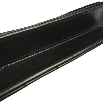 Chanel 1991-1994 Black Lambskin Bias Stitch Shoulder Bag