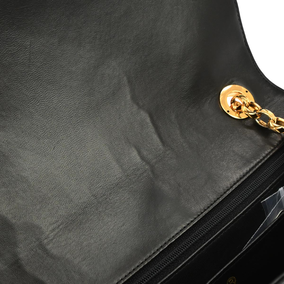 Chanel 1991-1994 Black Lambskin Bias Stitch Shoulder Bag