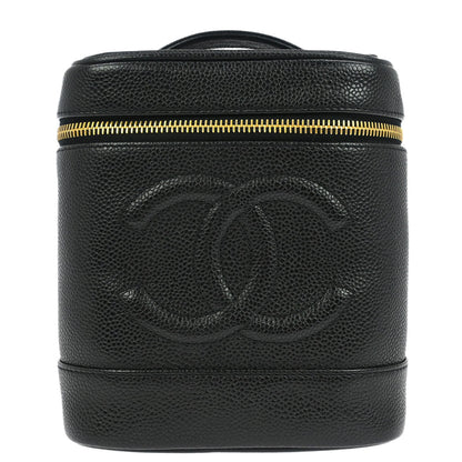 Chanel Black Caviar Skin Timeless Vanity Handbag