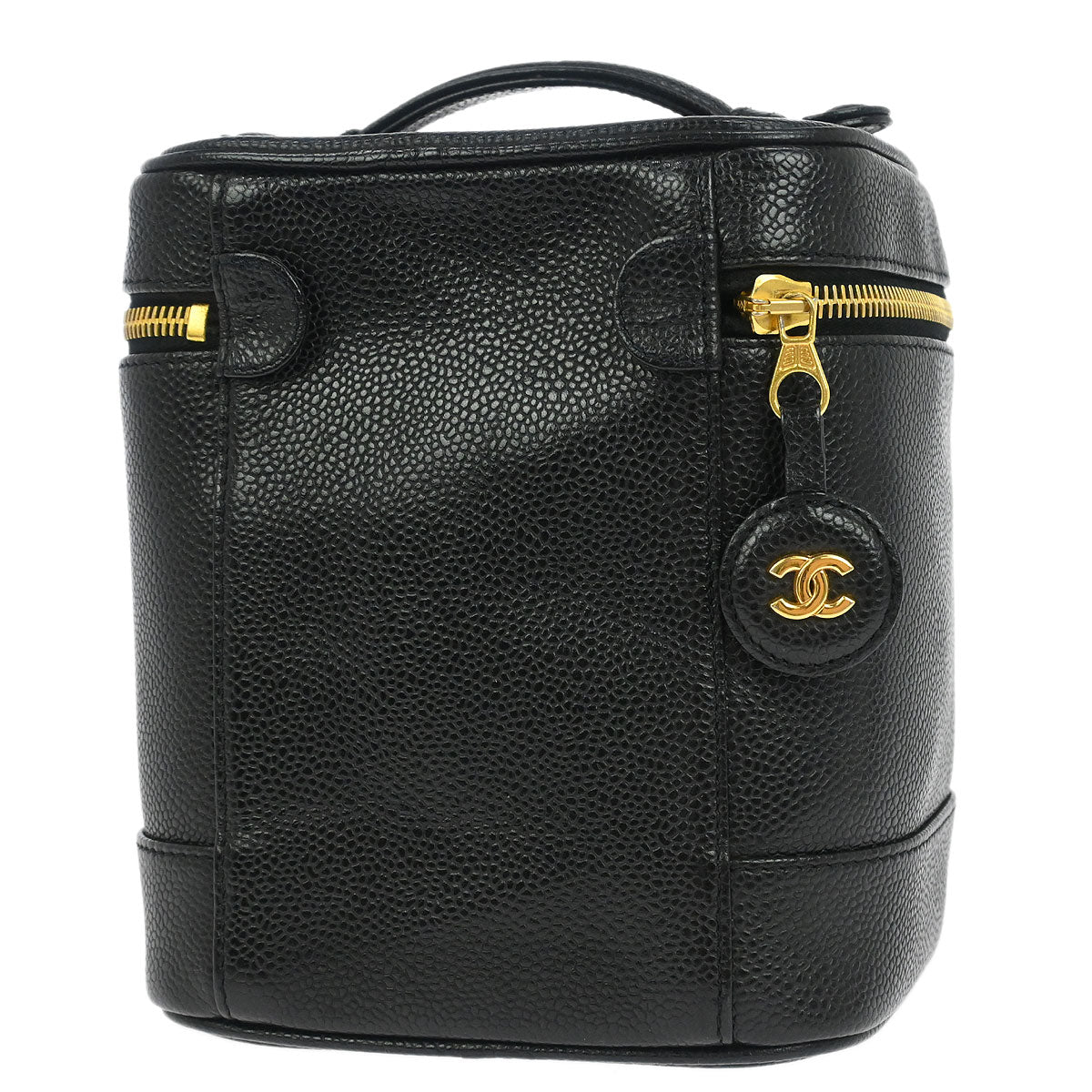 Chanel Black Caviar Skin Timeless Vanity Handbag