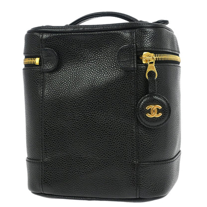 Chanel Black Caviar Skin Timeless Vanity Handbag