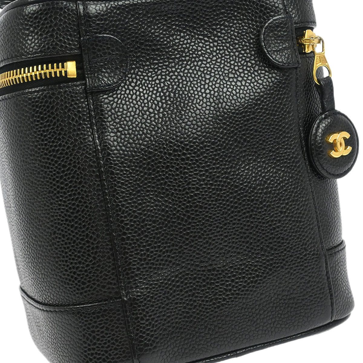 Chanel Black Caviar Skin Timeless Vanity Handbag