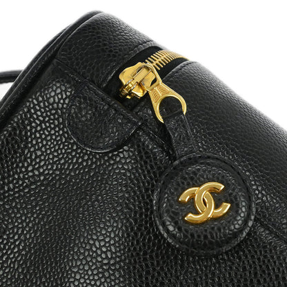 Chanel Black Caviar Skin Timeless Vanity Handbag