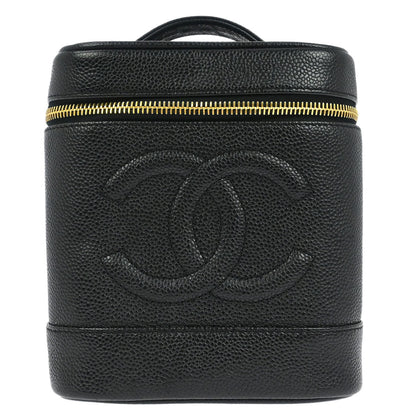 Chanel Black Caviar Skin Timeless Vanity Handbag
