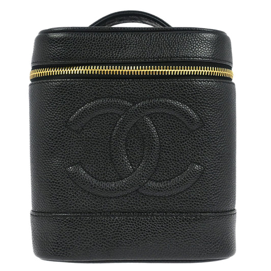 Chanel Black Caviar Skin Timeless Vanity Handbag