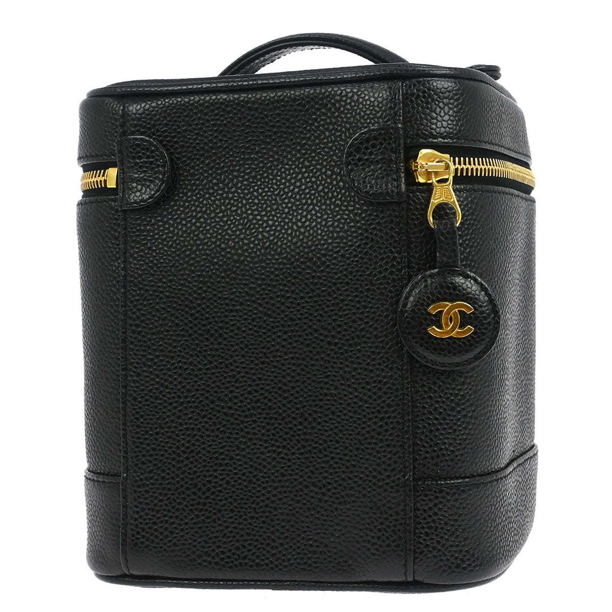 Chanel Black Caviar Skin Timeless Vanity Handbag