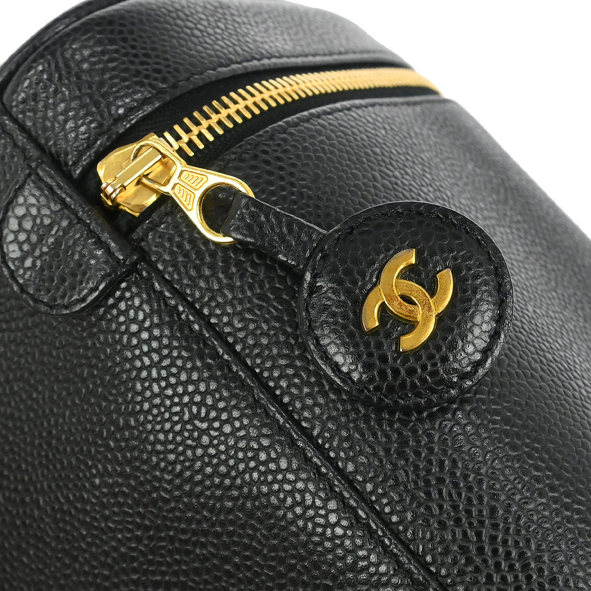 Chanel Black Caviar Skin Timeless Vanity Handbag