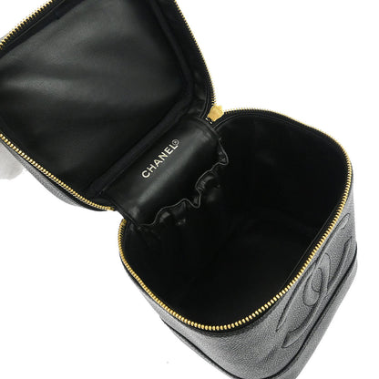 Chanel Black Caviar Skin Timeless Vanity Handbag