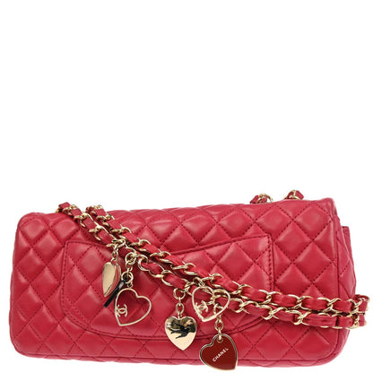 Chanel 2009-2010 Pink Lambskin Valentine East West Shoulder Bag
