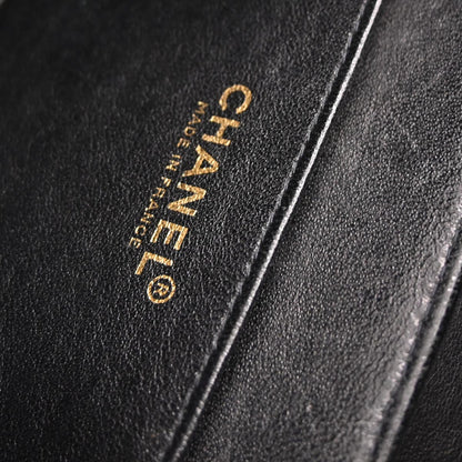 Chanel Black Velvet Choco Bar Accordion Flap Mademoiselle Lock Shoulder Bag