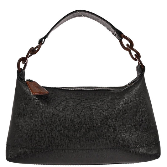 Chanel Black Caviar Skin Hobo Bag