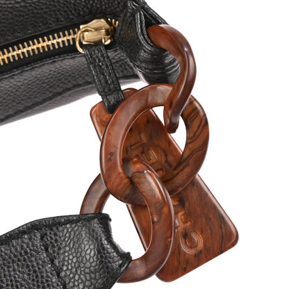 Chanel Black Caviar Skin Hobo Bag