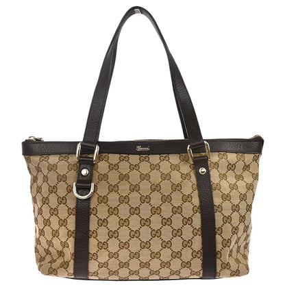 Gucci Beige Canvas GG Tote Handbag