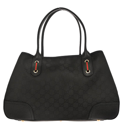 Gucci Black Canvas GG Tote Handbag