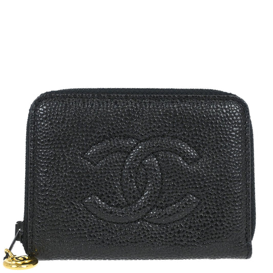 Chanel Key Case Black Caviar Skin Small Good