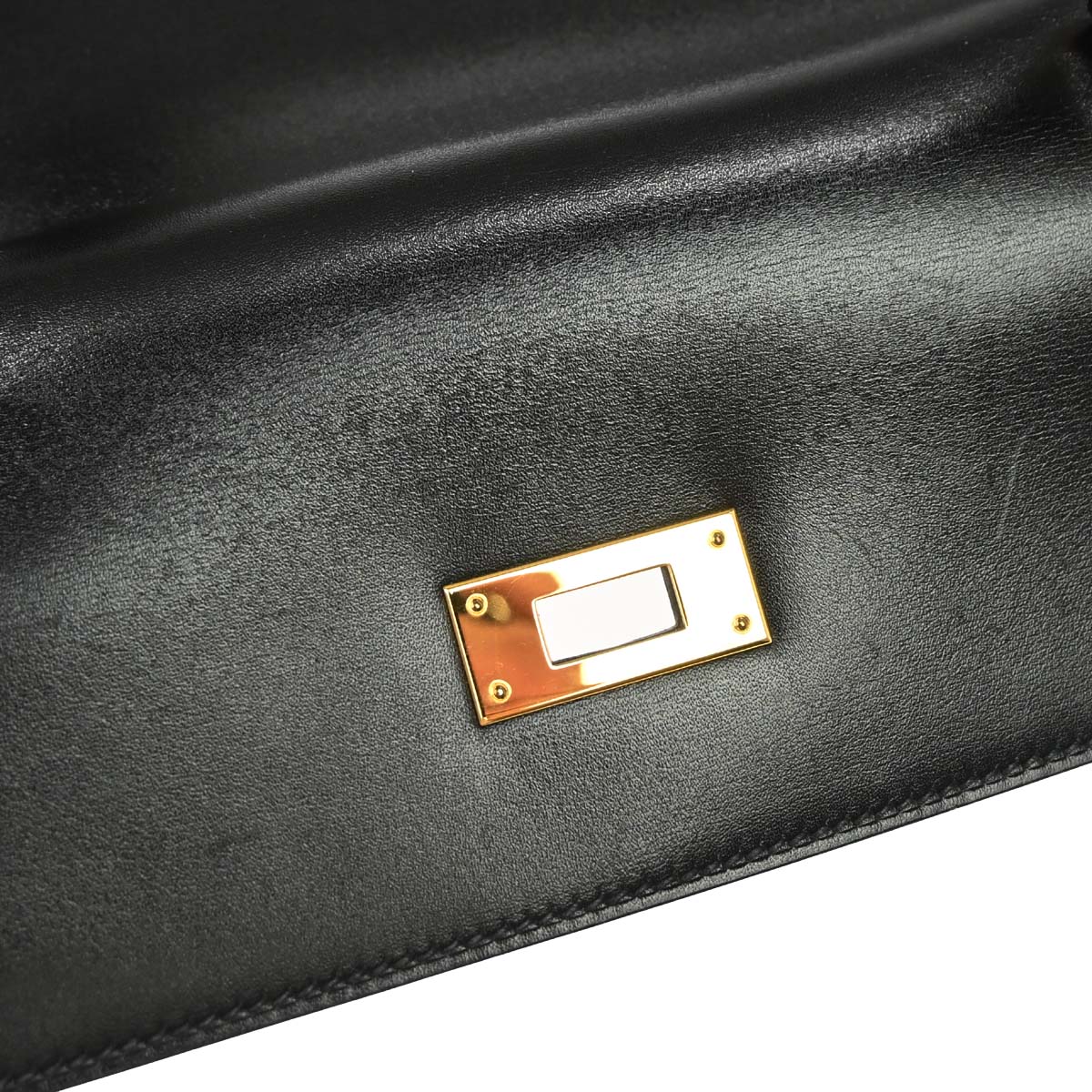 Hermes Black Box Calf Kelly 32 Sellier 2way Shoulder Handbag
