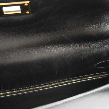Hermes Black Box Calf Kelly 32 Sellier 2way Shoulder Handbag