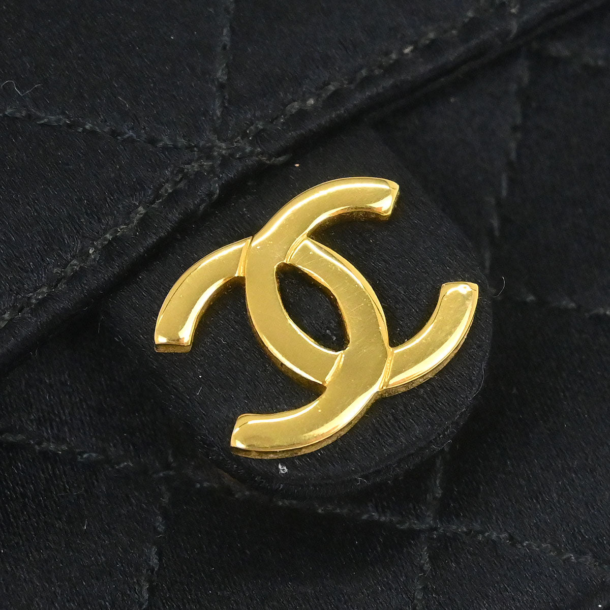 Chanel Black Satin Micro Classic Flap Shoulder Bag Pochette