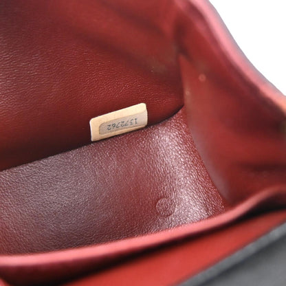 Chanel 1989-1991 Black Lambskin Turnlock Mini Full Flap Shoulder Bag