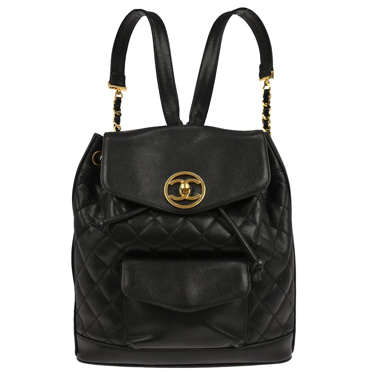 Chanel Black Caviar Skin Backpack