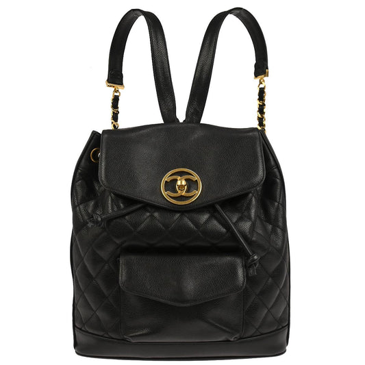 Chanel Black Caviar Skin Backpack