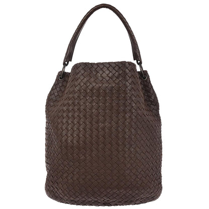 Bottega Veneta Brown Lambskin Intrecciato Handbag