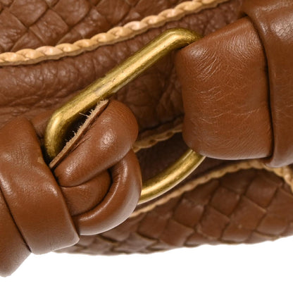 Bottega Veneta Brown Calfskin Intrecciato Handbag