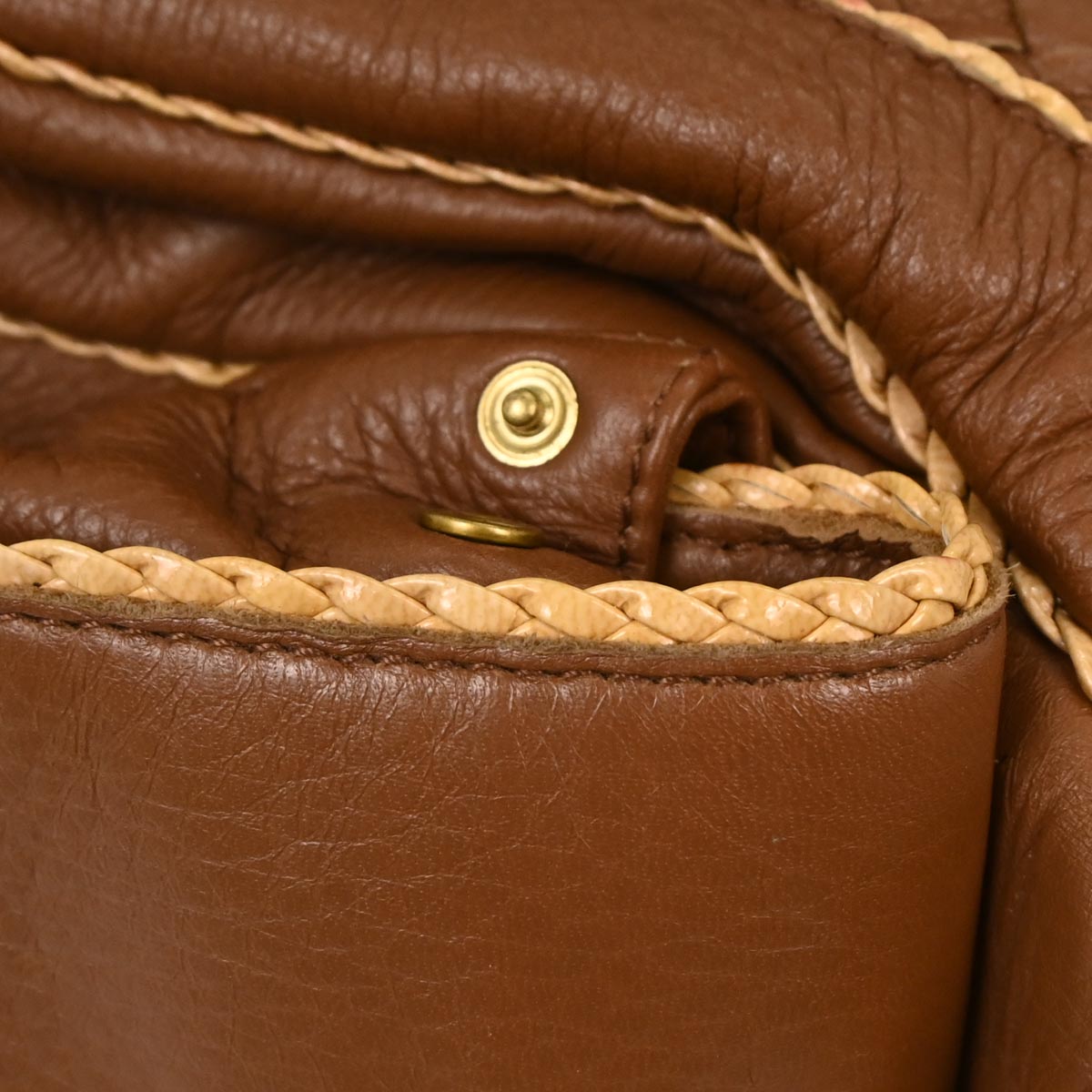 Bottega Veneta Brown Calfskin Intrecciato Handbag