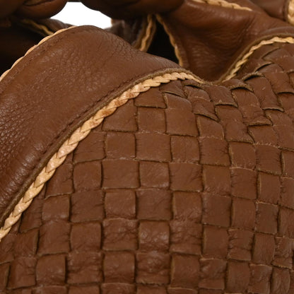 Bottega Veneta Brown Calfskin Intrecciato Handbag