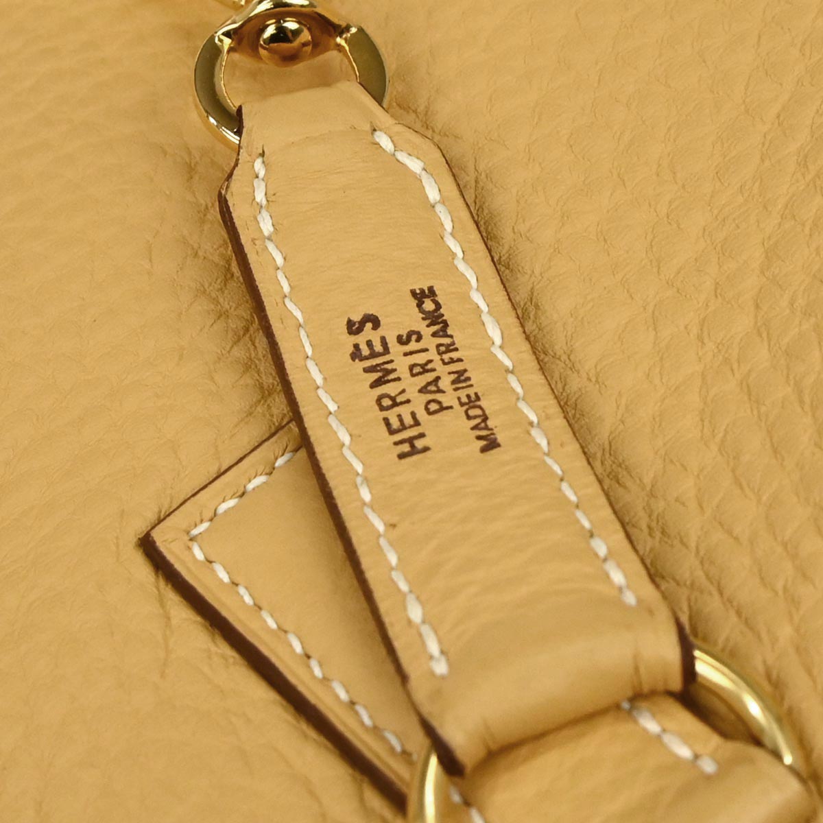 Hermes Natural Sable Taurillon Clemence Trim 35 Shoulder Bag