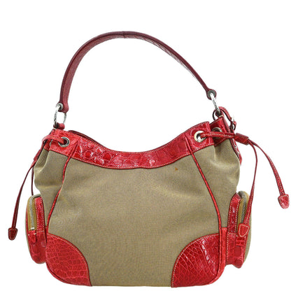 Prada * Beige Nylon Logo Jacquard Handbag