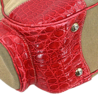 Prada * Beige Nylon Logo Jacquard Handbag