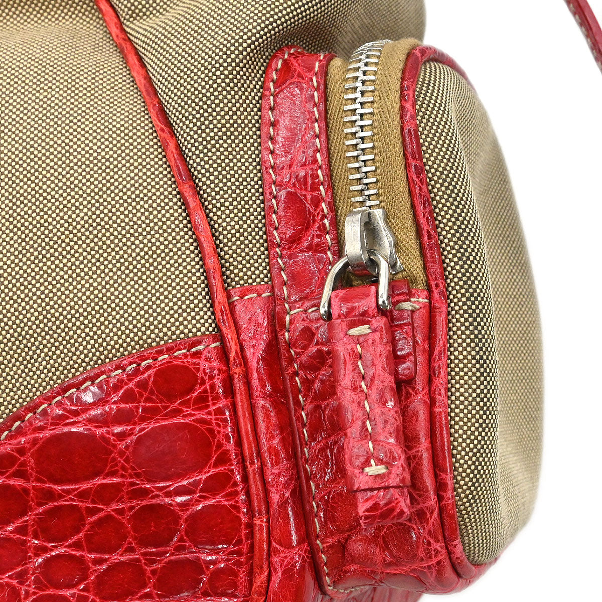 Prada * Beige Nylon Logo Jacquard Handbag