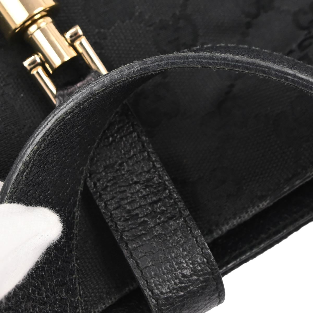 Gucci Black Canvas GG Hobo Handbag