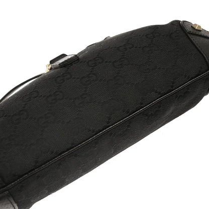 Gucci Black Canvas GG Hobo Handbag