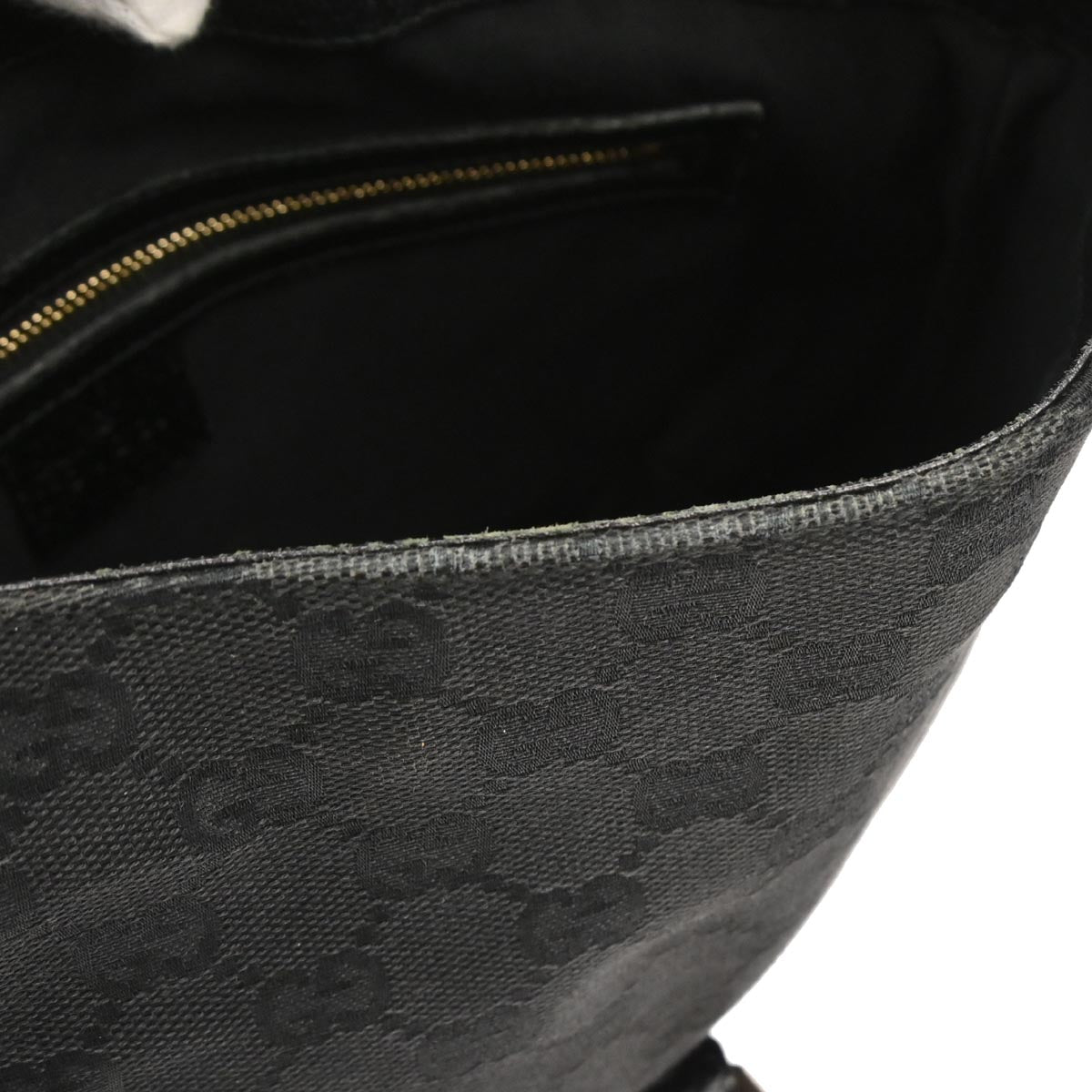 Gucci Black Canvas GG Hobo Handbag