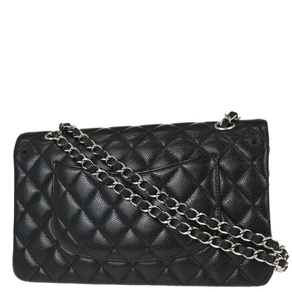 Chanel Black Caviar Skin Medium Classic Double Flap Shoulder Bag