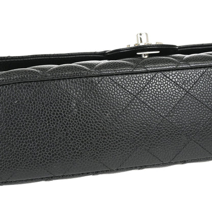Chanel Black Caviar Skin Medium Classic Double Flap Shoulder Bag