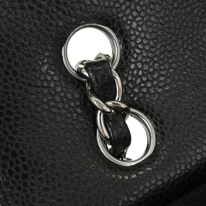 Chanel Black Caviar Skin Medium Classic Double Flap Shoulder Bag