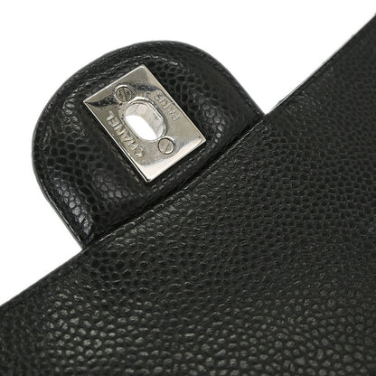Chanel Black Caviar Skin Medium Classic Double Flap Shoulder Bag