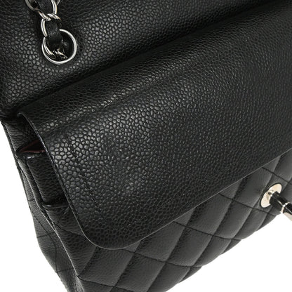 Chanel Black Caviar Skin Medium Classic Double Flap Shoulder Bag