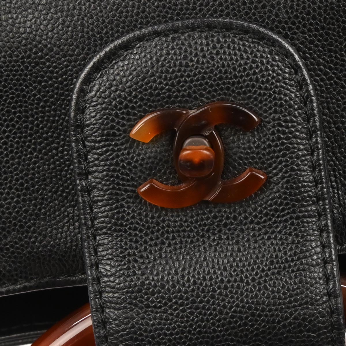 Chanel 1997-1999 Black Caviar Skin Handbag