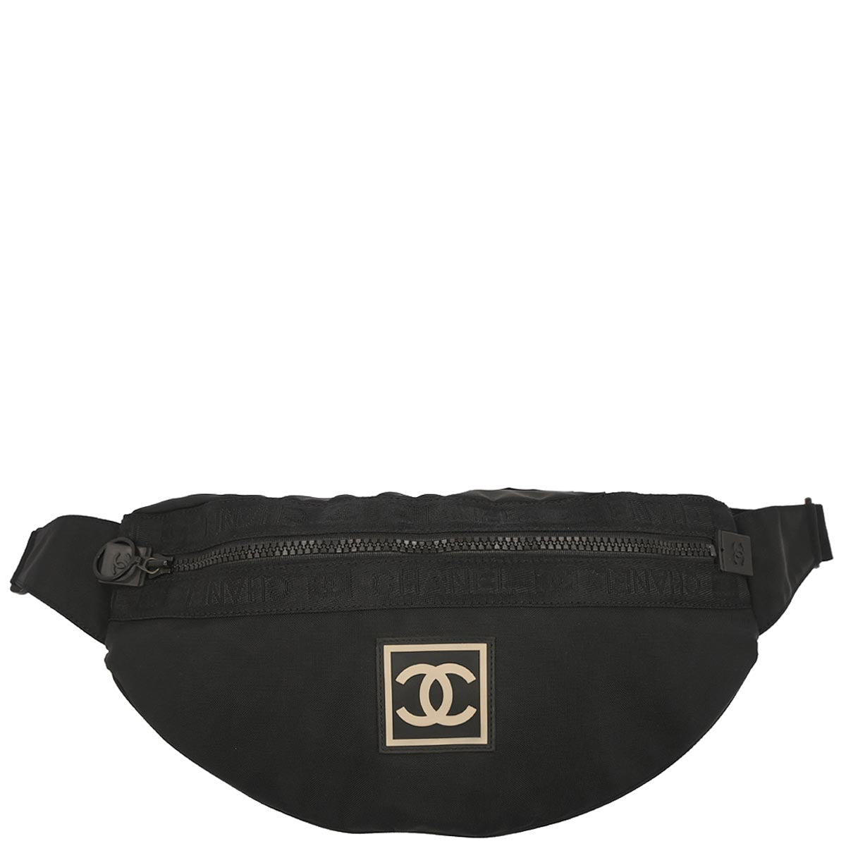 Chanel 2002-2003 Black Canvas Sport Line Waist Bum Bag