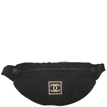 Chanel 2002-2003 Black Canvas Sport Line Waist Bum Bag