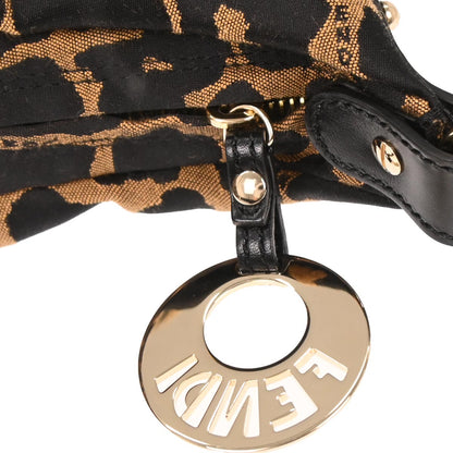 Fendi Black Brown Leopard Print Handbag