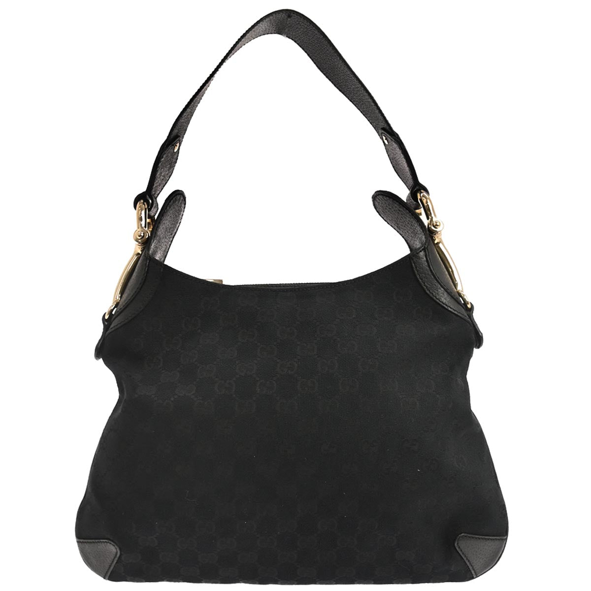 Gucci Black Canvas GG Hobo Handbag