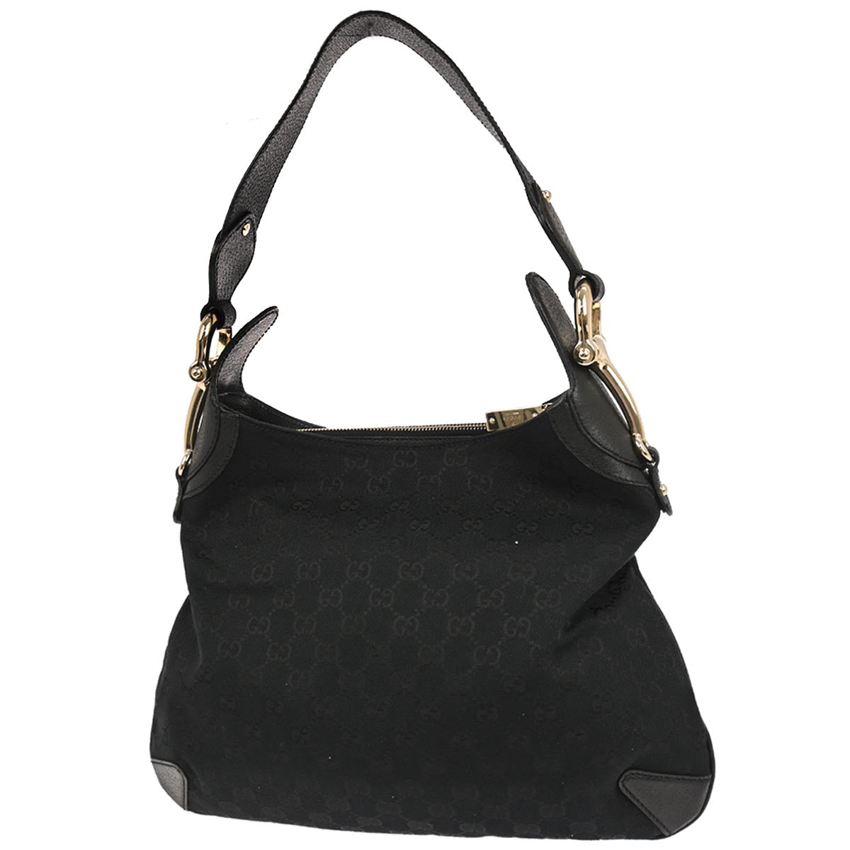Gucci Black Canvas GG Hobo Handbag